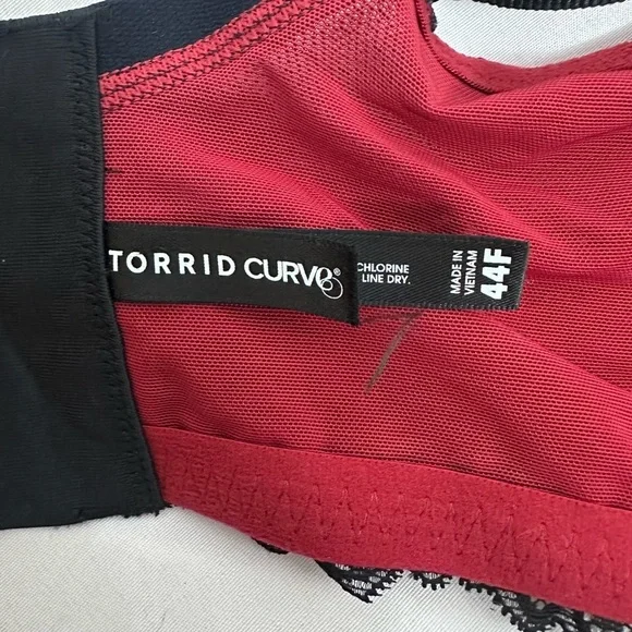 Torrid curve red and black bombshell pushup bra size 44F - Picture 10 of 11